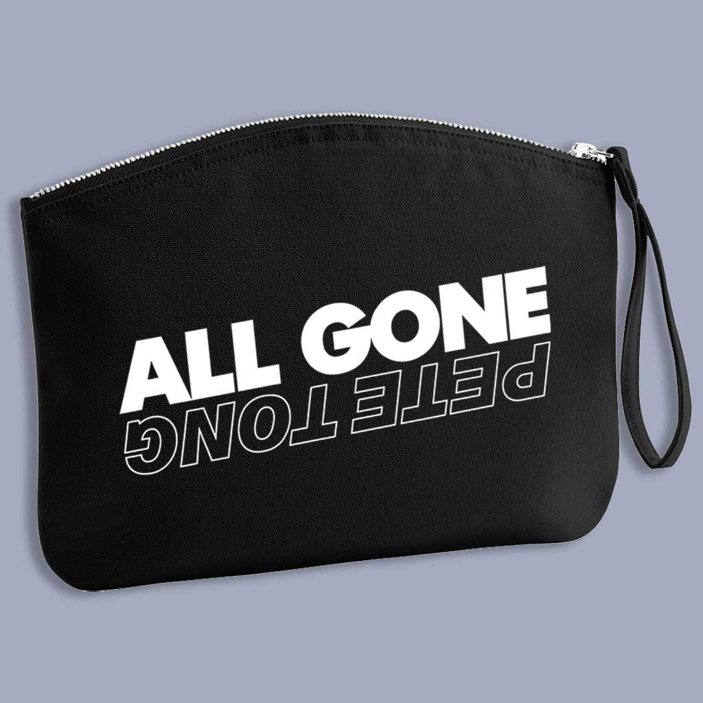 AGPT Black Logo Organic Cotton Canvas Wristlet Zip Pouch-Pete Tong Store